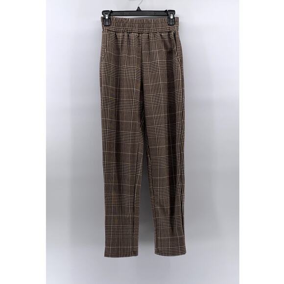 CLASSIC CONCEPTS Women's Brown Plaid Pull-On Pants SZ S - Picture 1 of 9